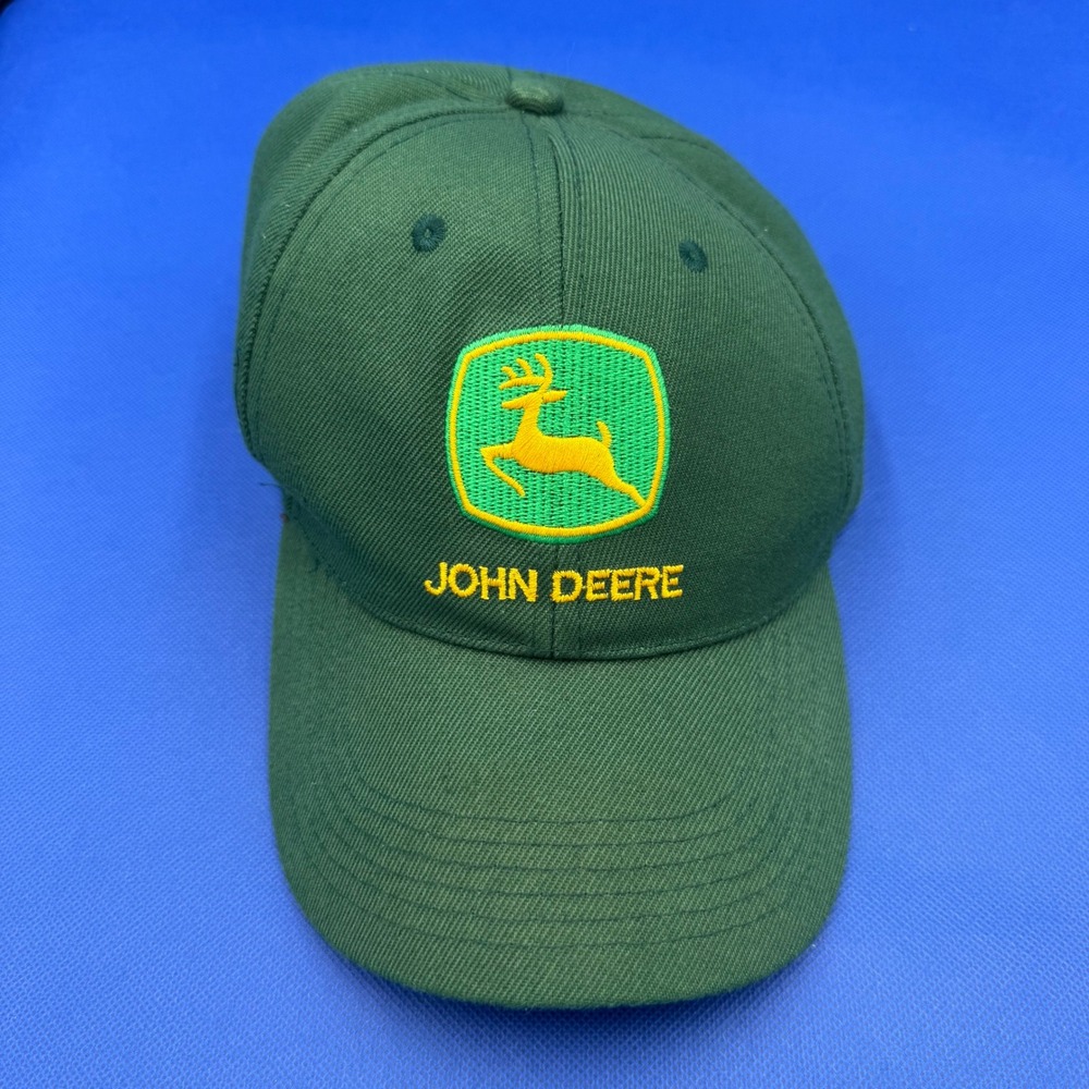 John Deere Green Cotton Embroidered Logo Adjustable Baseball Cap Hat Dad Farm